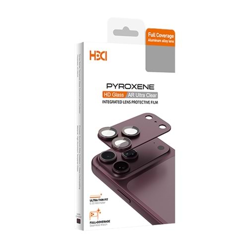 HDD Apple iPhone 18 Pro Max Pyroxene Kamera Lens Koruyucu - Bordo