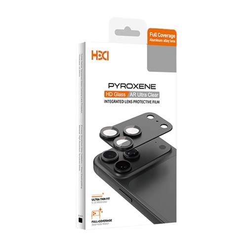 HDD Apple iPhone 18 Pro Max Pyroxene Kamera Lens Koruyucu - Siyah
