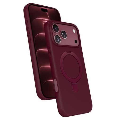 Newface Apple iPhone 17 Pro Max / 18 Pro Max Regal Magsafe Standlı Kapak - Bordo