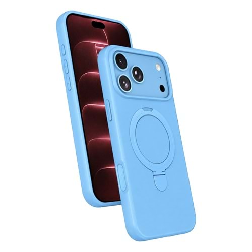 Newface Apple iPhone 17 Pro / 18 Pro Regal Magsafe Standlı Kapak - Sierra Blue