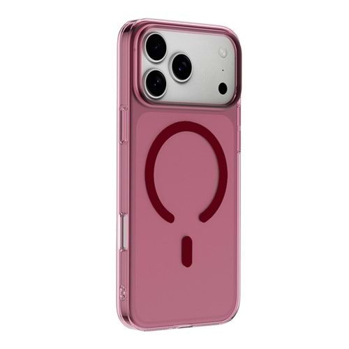 Newface Apple iPhone 17 Pro Max / 18 Pro Max Combo Sert Şeffaf Magsafe Kapak - Bordo