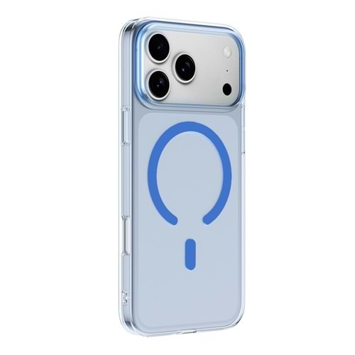 Newface Apple iPhone 17 Pro / 18 Pro Combo Sert Şeffaf Magsafe Kapak - Açık Mavi