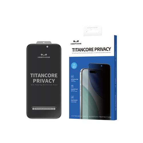 Keephone Apple iPhone 18 Pro Max Titancore Hayalet Cam Ekran Koruyucu - Siyah