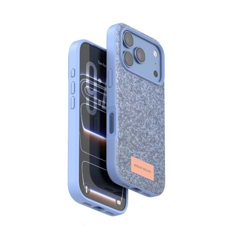 Onegif Apple iPhone 17 Pro / 18 Pro Bright Simli Kapak - Mavi