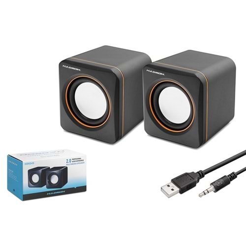 HADRON HD6049 Masaüstü Hoparlör 2.0 Kanal USB 3.5 mm Siyah