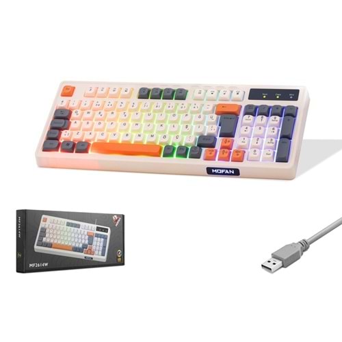 MOFAN MF2614W Membran Gaming Klavye RGB 95 Tuş - Beyaz
