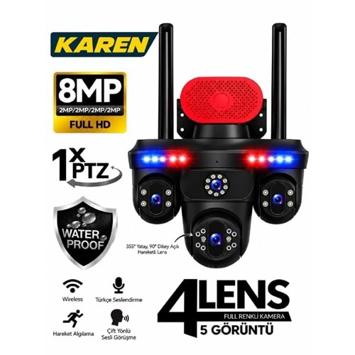 MPIA KAREN 8 MP 4 Lens 1*PTZ Wi-Fi Kamera