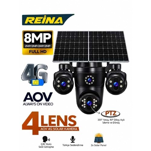 MPIA REİNA 8 MP 4 Lens 1*PTZ 4G SIM Solar Kamera