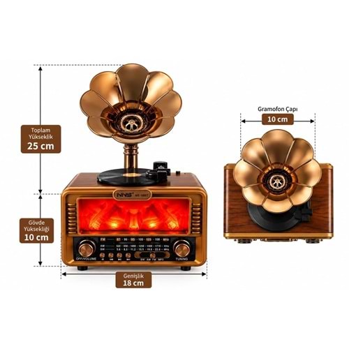 Concord NS-18BT BT/FM/USB SPEAKER Nostaloji Bluetooth Hoparlör
