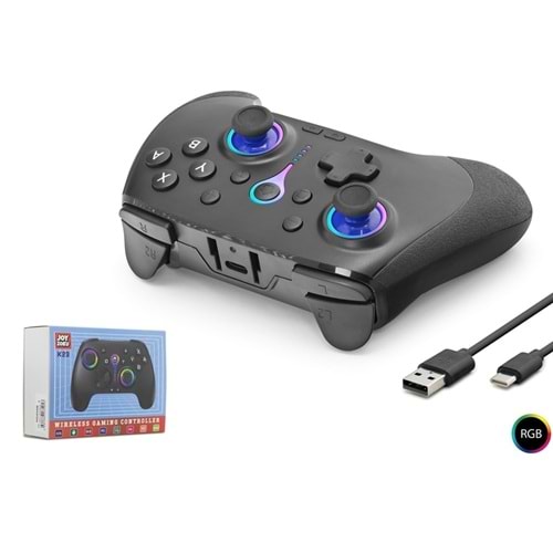NODAR ND505B Bluetooth GamePad Oyun Kolu PC iOS Android Switch PS3 PS4 Uyumlu RGB - Siyah