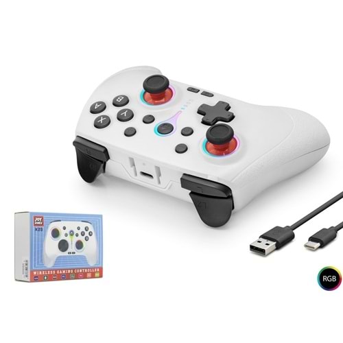 NODAR ND505W Bluetooth GamePad Oyun Kolu PC iOS Android Switch PS3 PS4 Uyumlu RGB - Beyaz