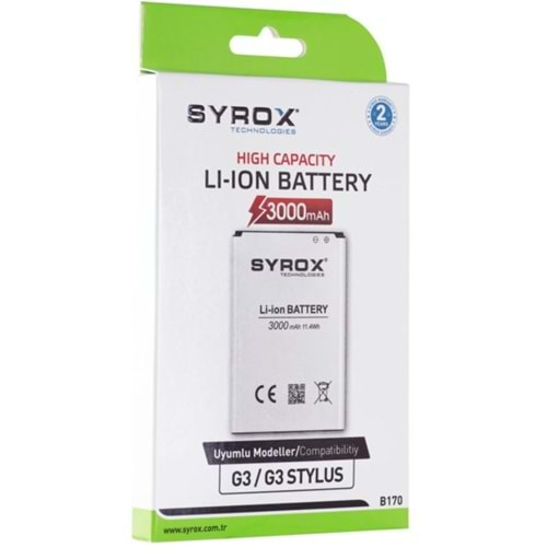 Syrox Lg G3 D885 Batarya B170