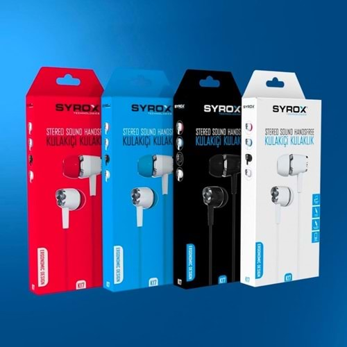 Syrox Samsung S3/S4 Streo Sound Handsfree Kulaklık K17 - Beyaz