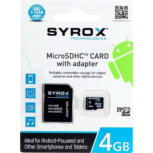 Syrox 4 Gb Hafıza Kartı Mc4