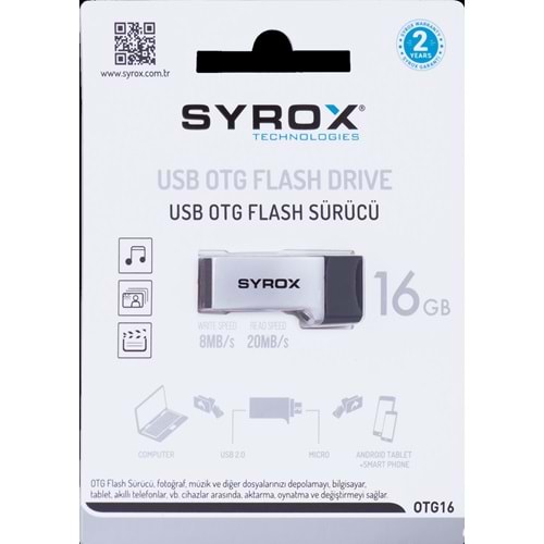 Syrox 16 Gb 2.0 Micro Otg Flash Bellek Otg16