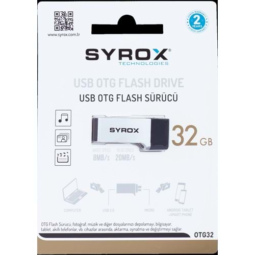 Syrox 32 Gb 2.0 Micro Otg Flash Bellek Otg32