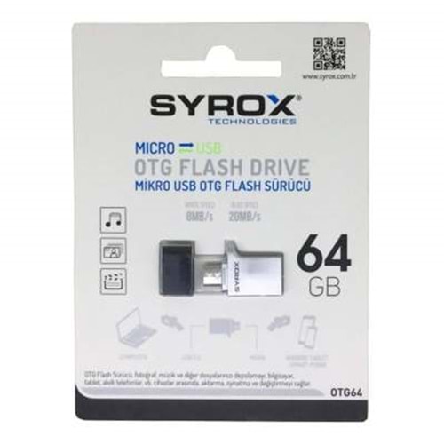 Syrox 64 Gb 2.0 Micro Otg Flash Bellek Otg64