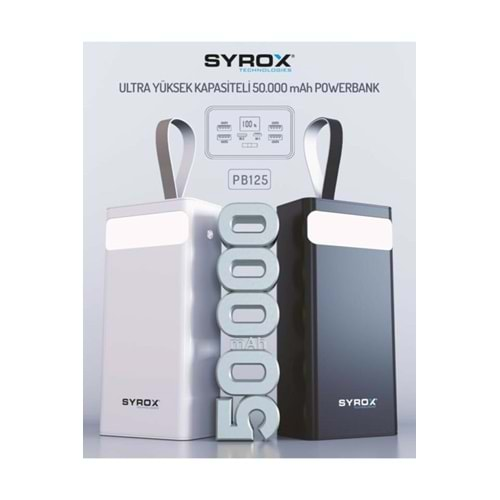 Syrox Pb125 50000 Mah Powerbank - Beyaz