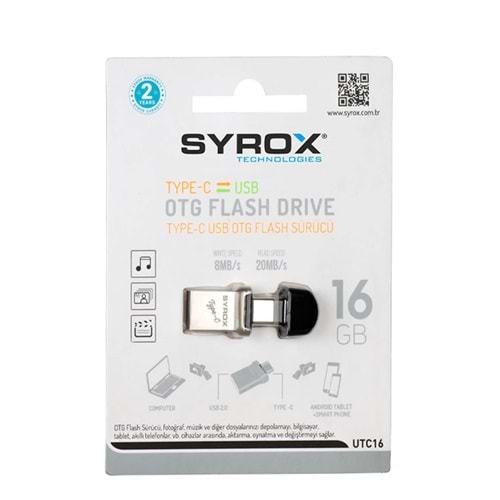 Syrox 16 Gb Type-C Otg 2.0 Flash Bellek Utc16