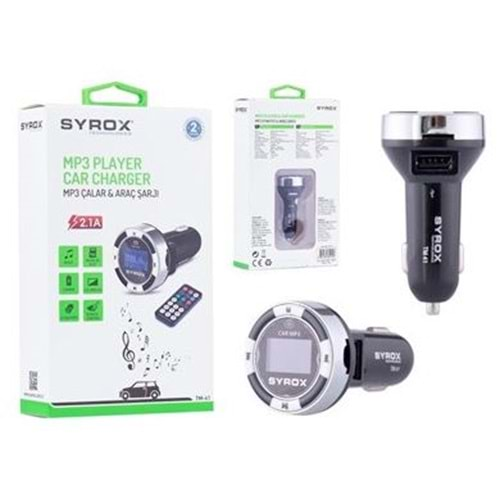 Syrox Fm Transmitter Mp3-Usb Ve Araç Şarjı 2.1A - Syx - Tm41