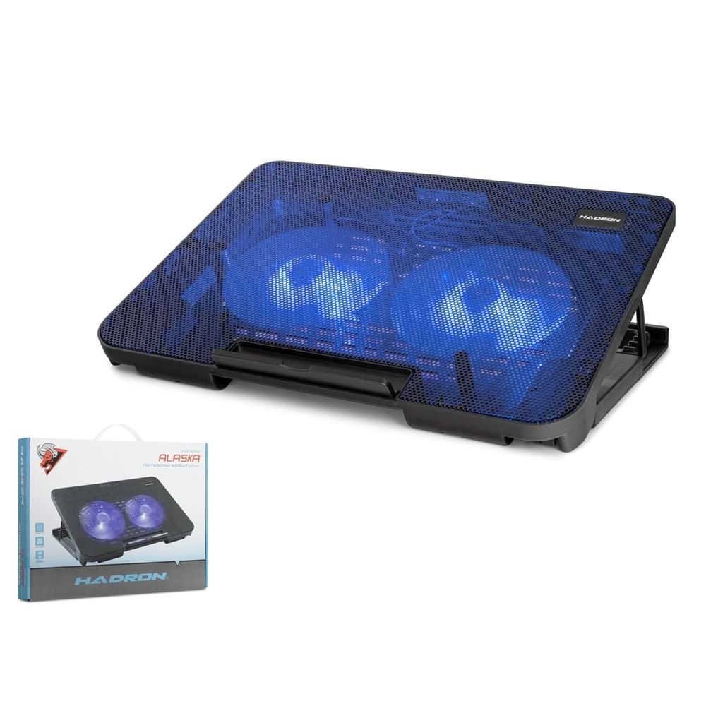 HADRON HDX4252 Alaska Serisi Laptop Soğutucu 2 Fanlı LED 13-15.6 İnç Siyah
