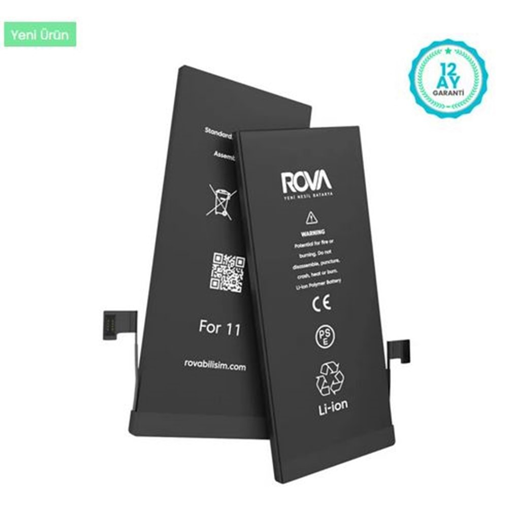 Rova İphone 11 Batarya 3510 Mah Güçlendirilmiş