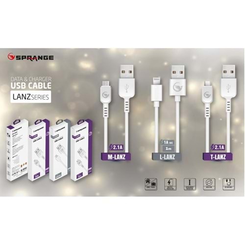 Sprange L-Aura Lightning ( İphone ) Usb Kablo (3.1 Amper) 1.2 Mt