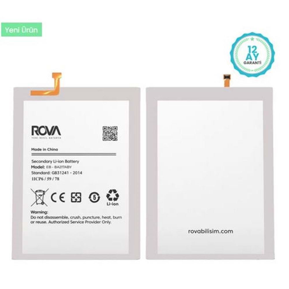 Rova Samsung A21S A217 Batarya 5000 Mah.