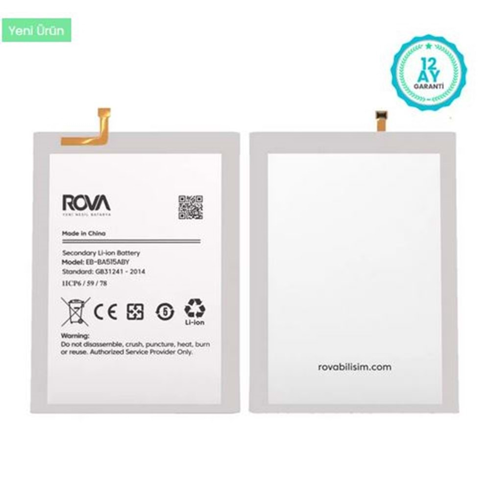 Rova Samsung A51 A515 Batarya 4000 Mah.