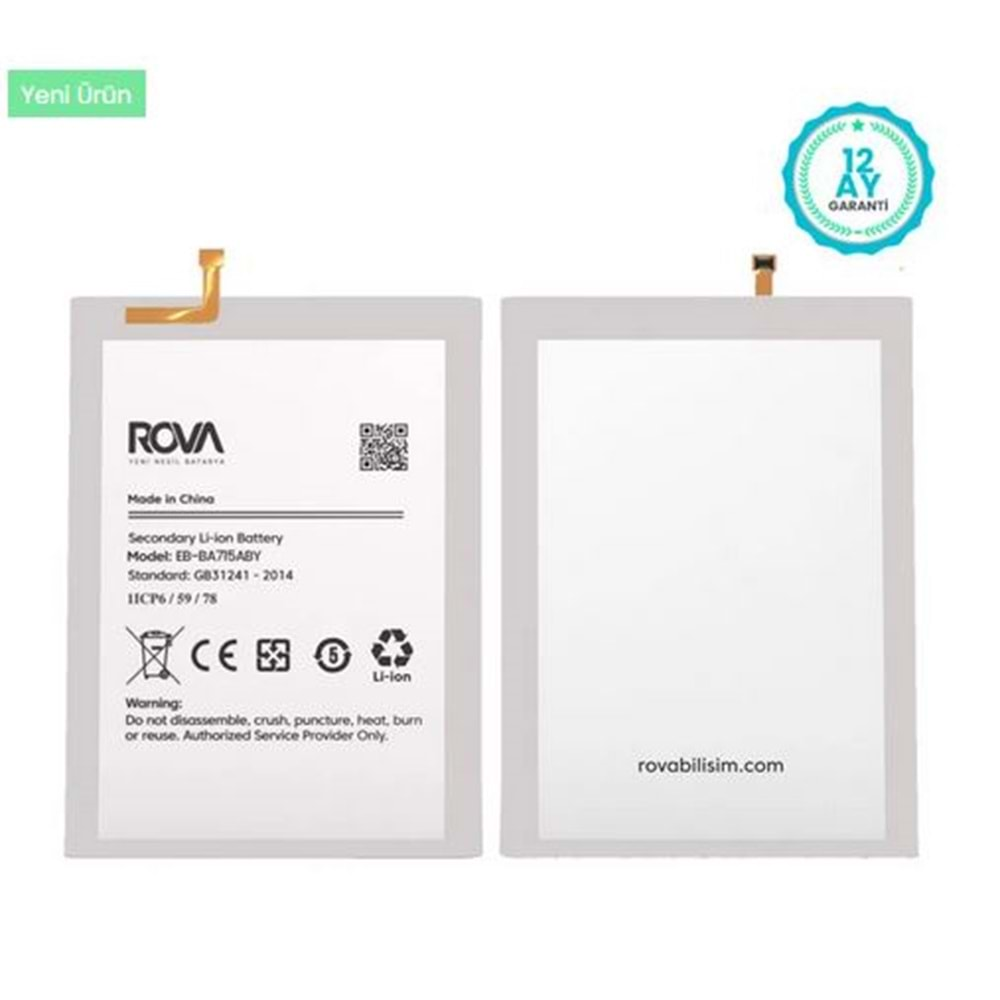 Rova Samsung A71 Sm-A715 Batarya Pil 4500 Mah