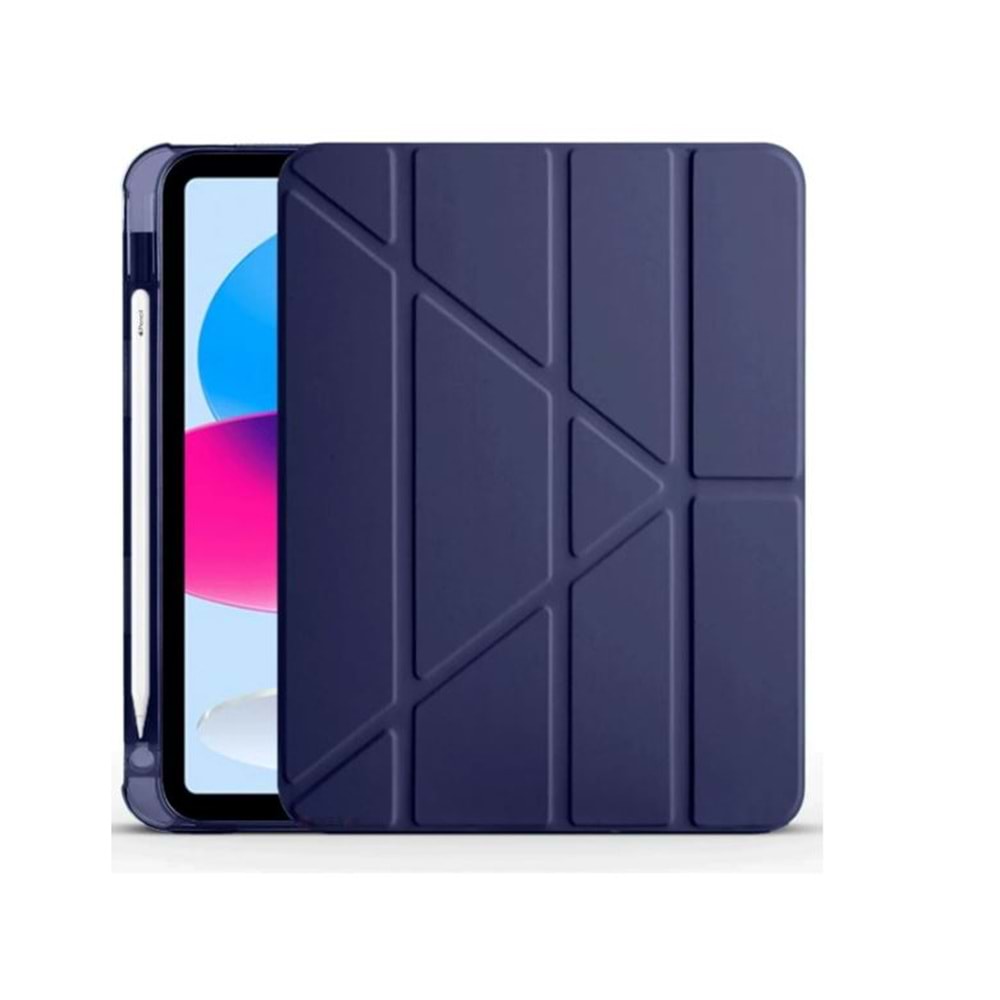 Newface iPad 2022 10.9 (10.nesil) Kılıf Kalemlikli Mars Tablet Kılıfı - Lacivert