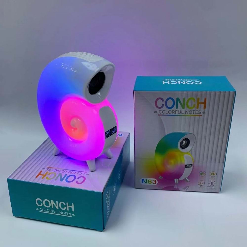 Concord Conch N63 Salyangoz RGb Işıklı Bluetooh Hoparlör