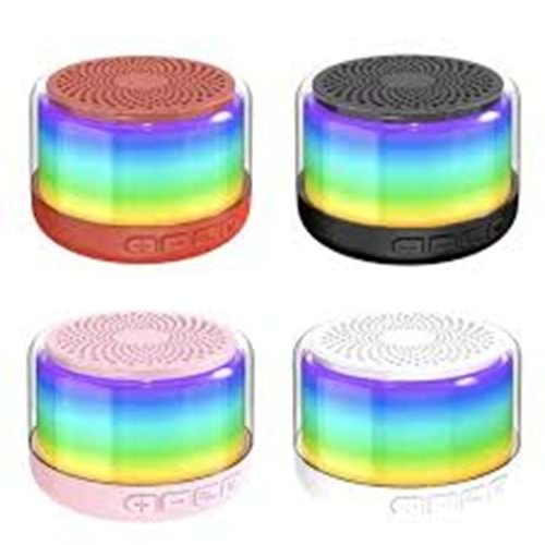Polygold LF-K8 Mini RGB Işıklı Bluetooth Speaker - Kırmızı