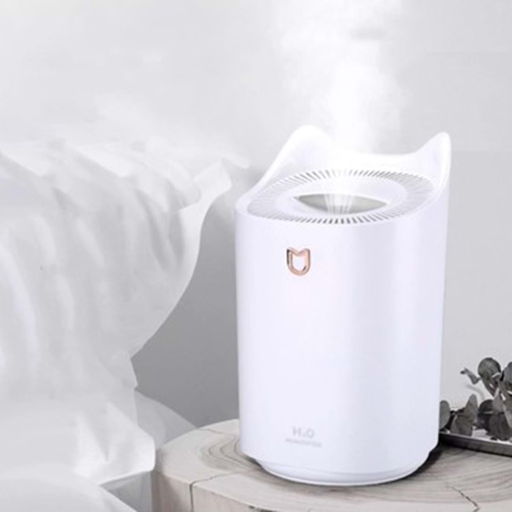 Leerfei K7 Çift Sprey Ev Ofis Hava Nemlendirici Humidifier 3300ml Beyaz