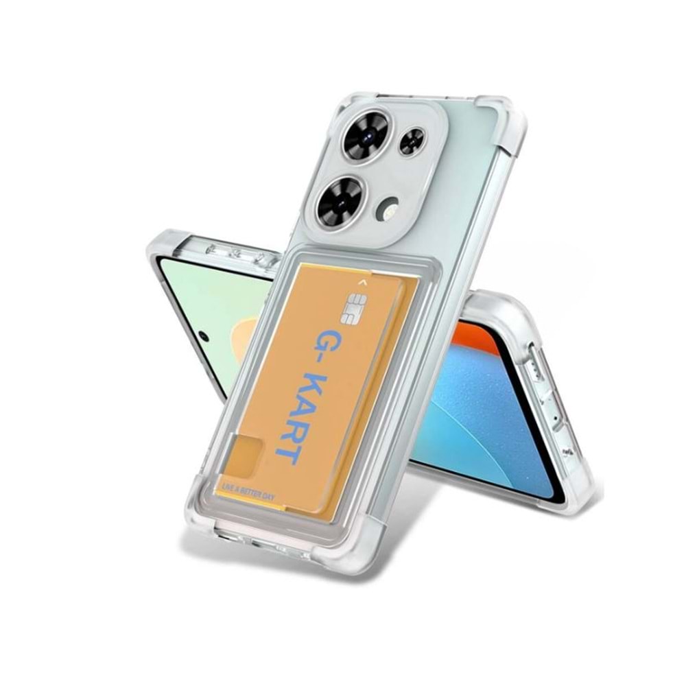 Newface Xiaomi Redmi 13C Kılıf Kart Şeffaf Silikon - Şeffaf