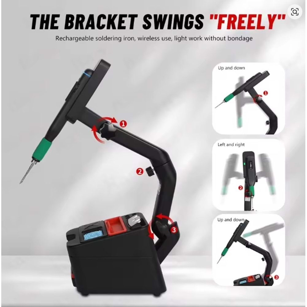 Sugon 55G Kablosuz Şarjlı Lehim İstasyonu (3uçlu Eğik/İnce/Balta)