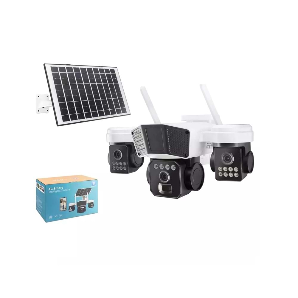 Nodar X5-Tech Yt-95G Solar 4G İp Kamera 3*3Mp Lens V380 Pro Beyaz