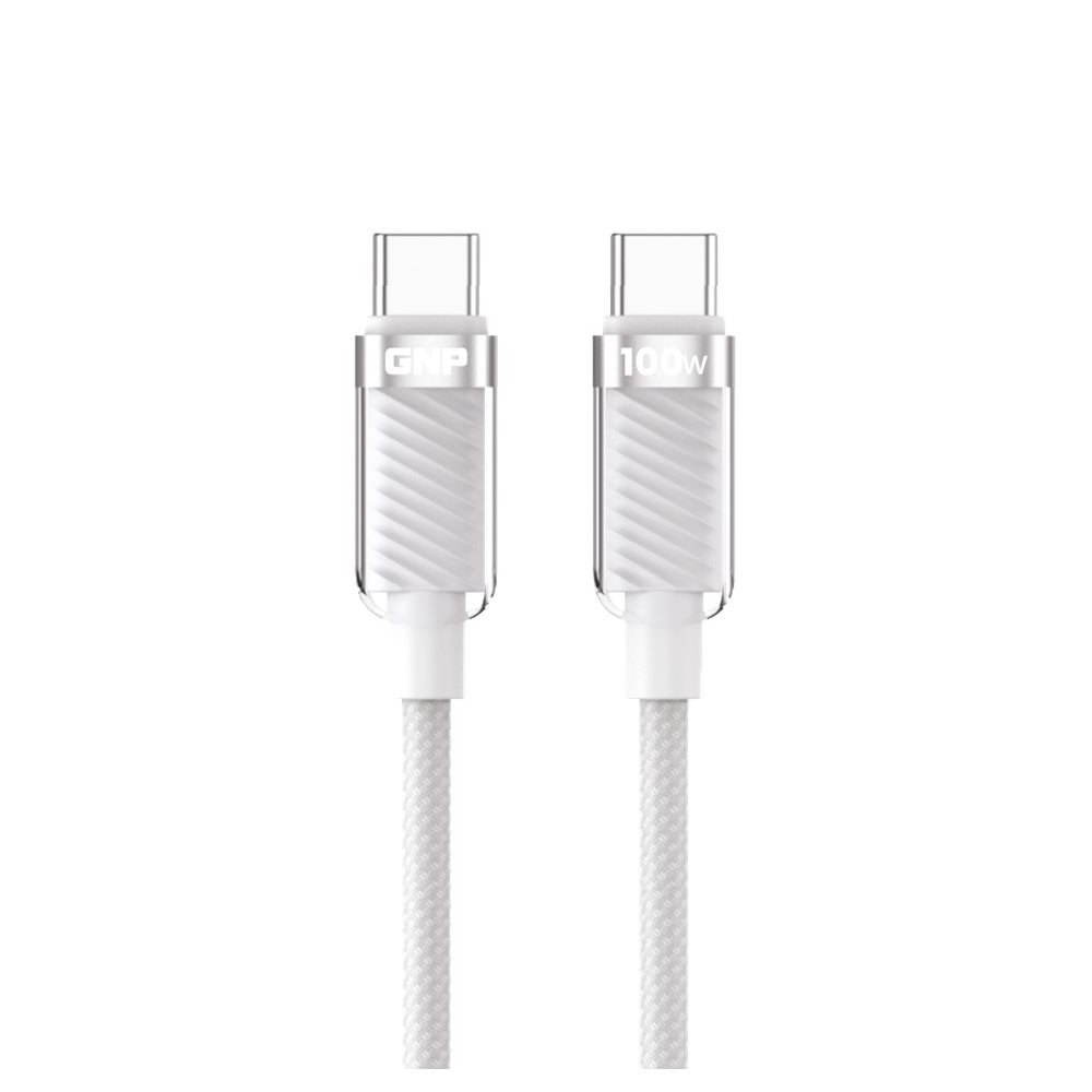 Genpa Transparent Type-C To Type-c Kablo 100w Beyaz 1.2m
