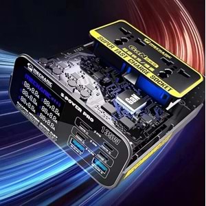 Mechanic S-Power Pro Hızlı Şarj 3.0A Gan 135w Kablosuz Şarjlı Çok Portlu Şarj Cihazı