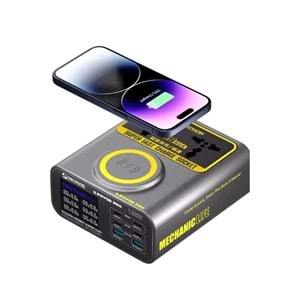 Mechanic S-Power Pro Hızlı Şarj 3.0A Gan 135w Kablosuz Şarjlı Çok Portlu Şarj Cihazı