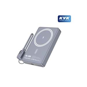 Rova RV-PWS630G 10.000mAh 20W Pd Hızlı Şarj Destekli Magsafe Kablosuz Powerbank - Gri