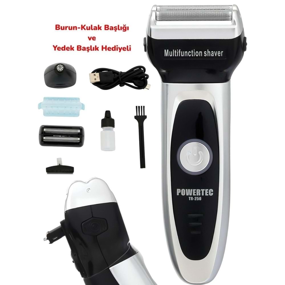 Powertec TR-250 Günlük 2in1 Sakal Ve Burun-Kulak Tıraş Makinesi