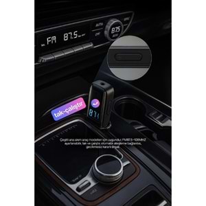 CONCORD BT-16 2in1 Bluetooth Receiver | USB-Aux Kablo Ses Kontrol Ekran