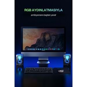 Sprange SR-PN785 2.0 3W*2 USB + 3.5mm 5V PC Speaker Hoparlör Siyah