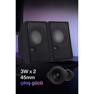 Sprange SR-PN784 2.0 3W*2 USB + 3.5mm USB 5V Hoparlör Siyah
