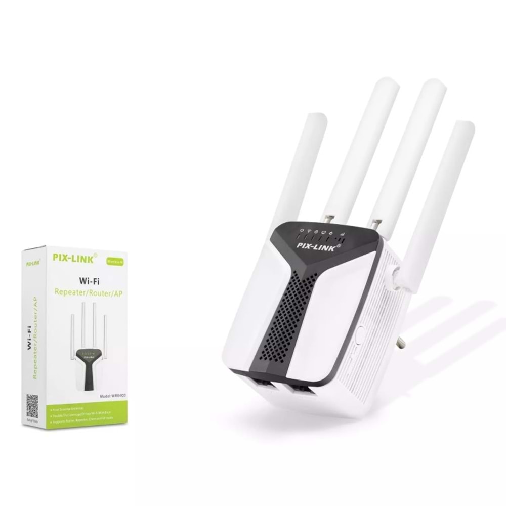 PIX-LINK LV-WR64Q3 WiFi Repeater / Router / AP 450 Mbps - Siyah Beyaz