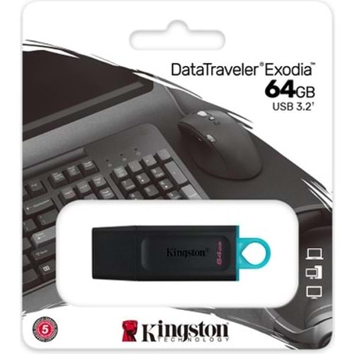 Kingston 64 Gb Exodia Usb 3.2 Dtx/64gb Usb Bellek