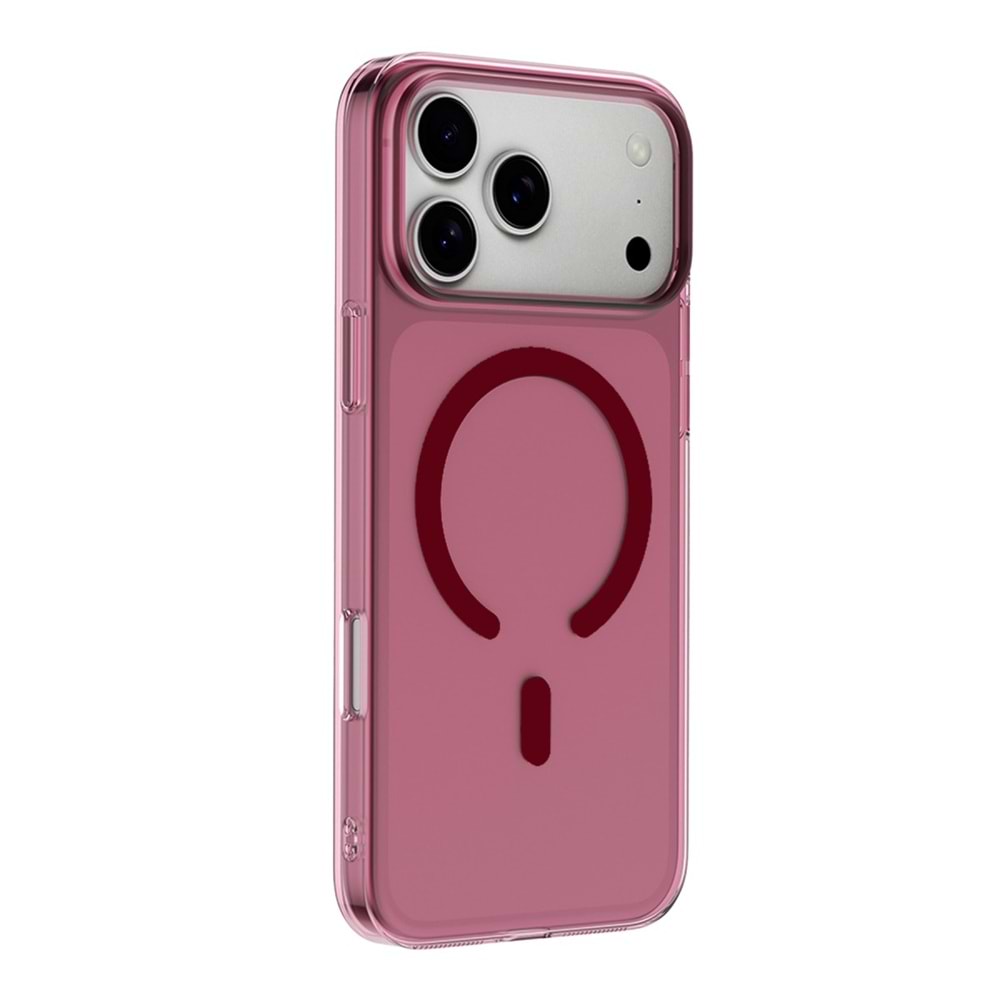 Newface Apple iPhone 17 Pro / 18 Pro Combo Sert Şeffaf Magsafe Kapak - Bordu