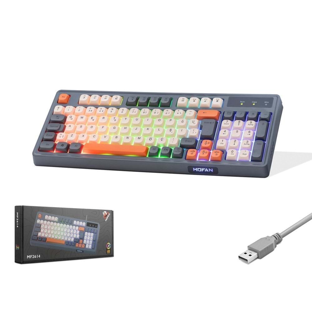 MOFAN MF2614 Membran Gaming Klavye RGB 95 Tuş - Antrasit