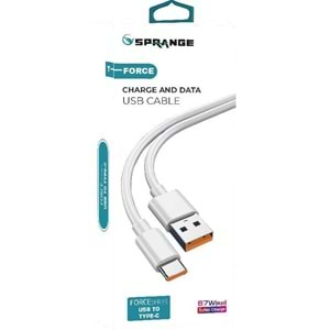 Sprange T-Force USB Type-C 67W 5A 1 Mt Şarj ve Veri Kablosu